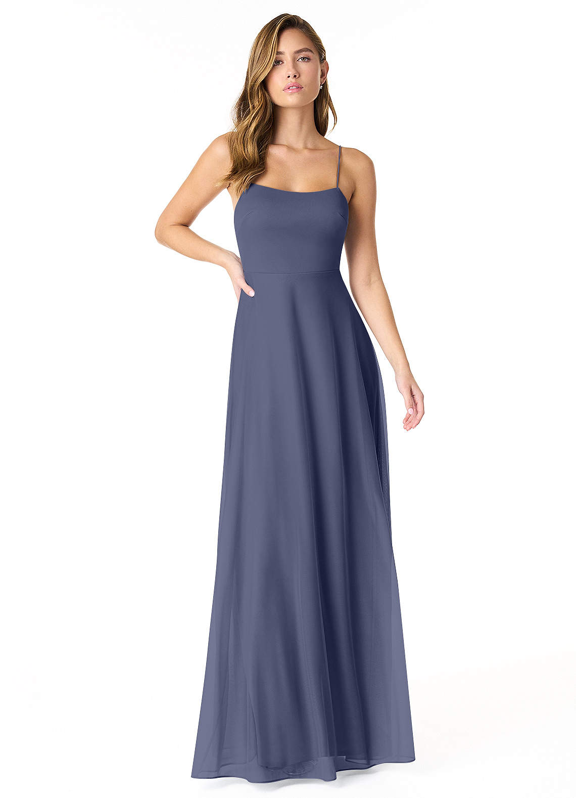 Azazie Rae Bridesmaid Dresses Stormy A-Line Bow Mesh Dress image1
