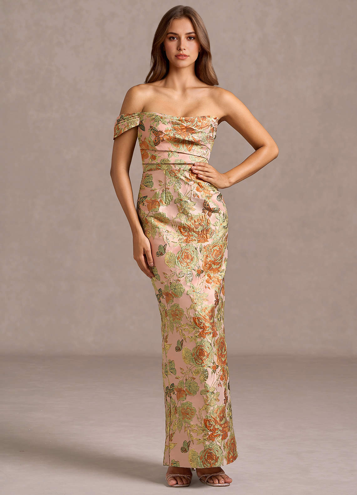 fitted lace wedding dress Apricot Dianthus Maxi Dress main image 1