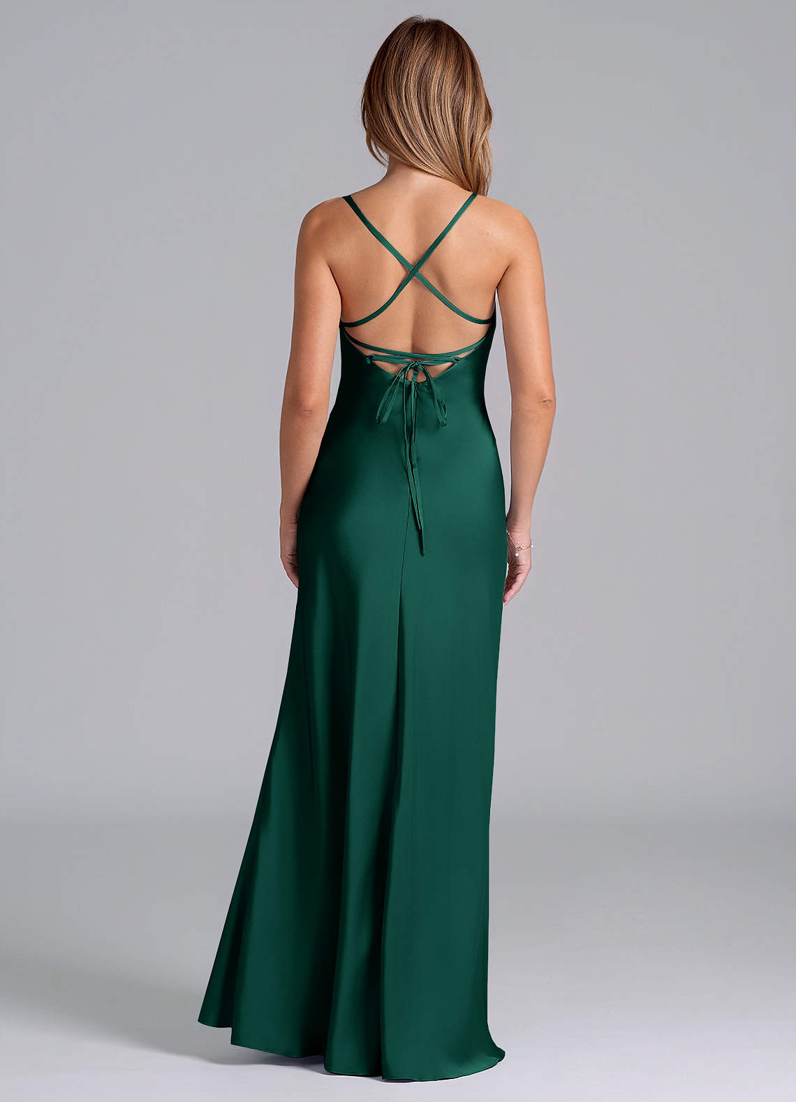 Azazie Seema Brudtärnklänningar Klä av Sjöjungfru i Stretch Satin Korsett Smaragdgrön image6