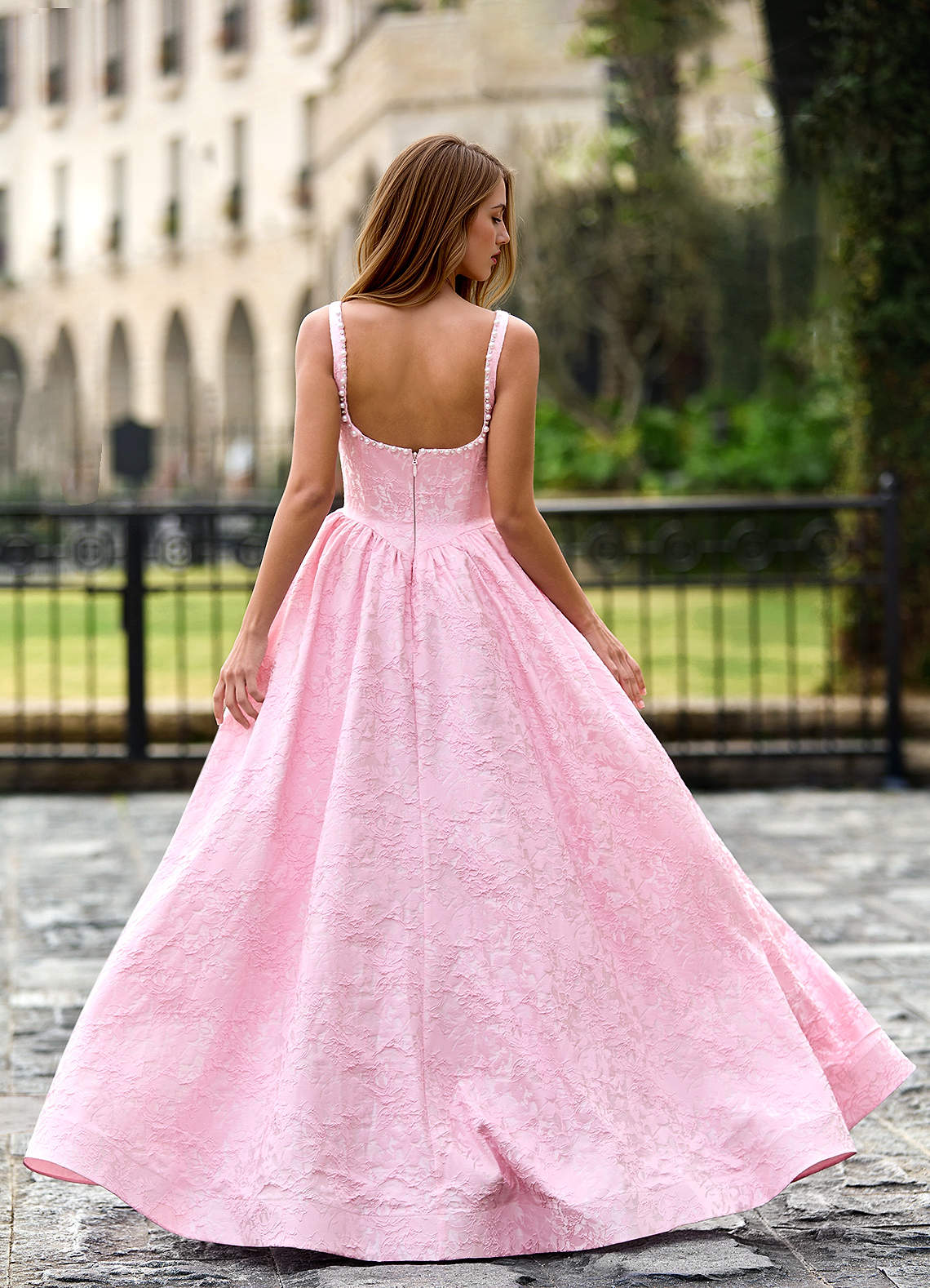 Thyme Rose Robe de bal trapèze à fleurs 3D image4