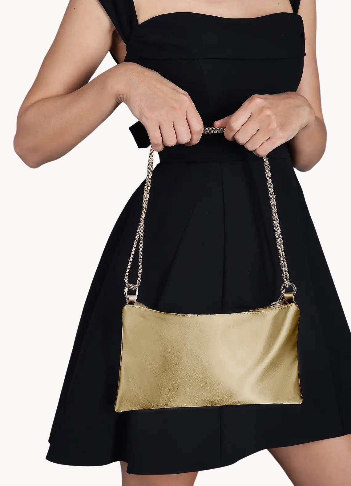 front Metallic Chain Underarm Bag