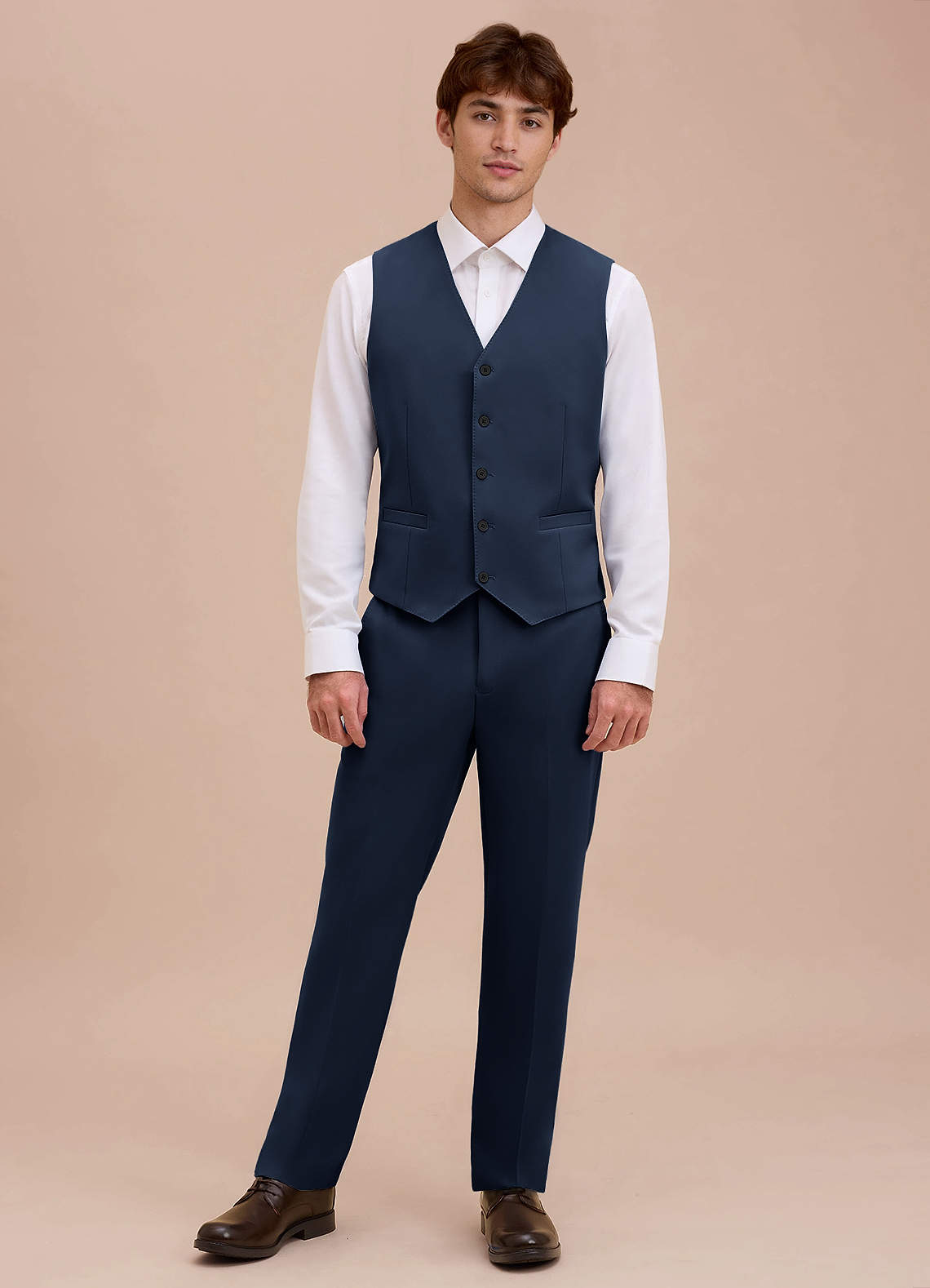 front Ethan Dark Navy Refined Weave Suit Vest