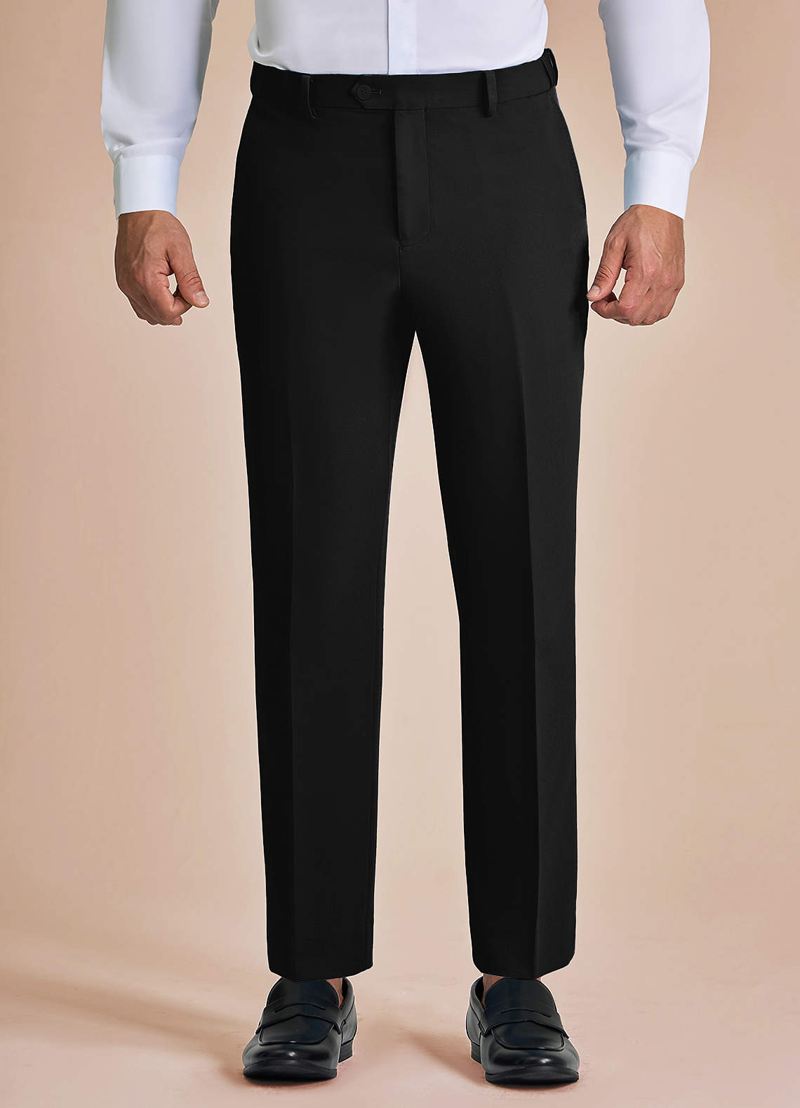 front James Black Structured Stretch Dress Pants