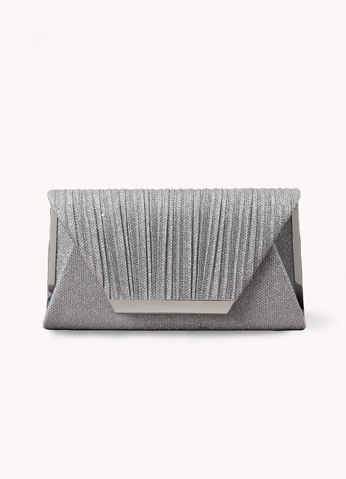 front Elegant Glitter Flap Clutch