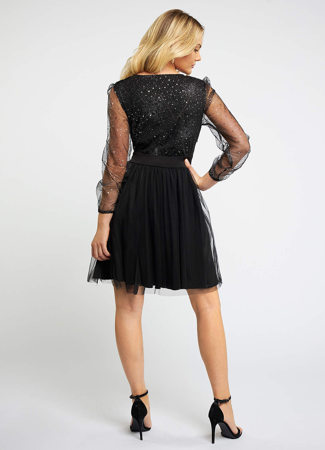 Glennallen Black Sparkly Mini Dress image1