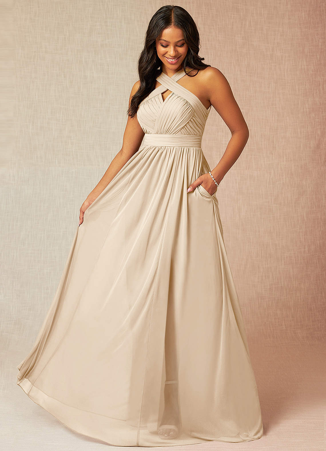Azazie Hillian Ready to Ship Champagne Mesh Bridesmaid Dresses | Azazie UK Azazie Hillian Ready to Ship Champagne Mesh Bridesmaid Dresses | Azazie UK