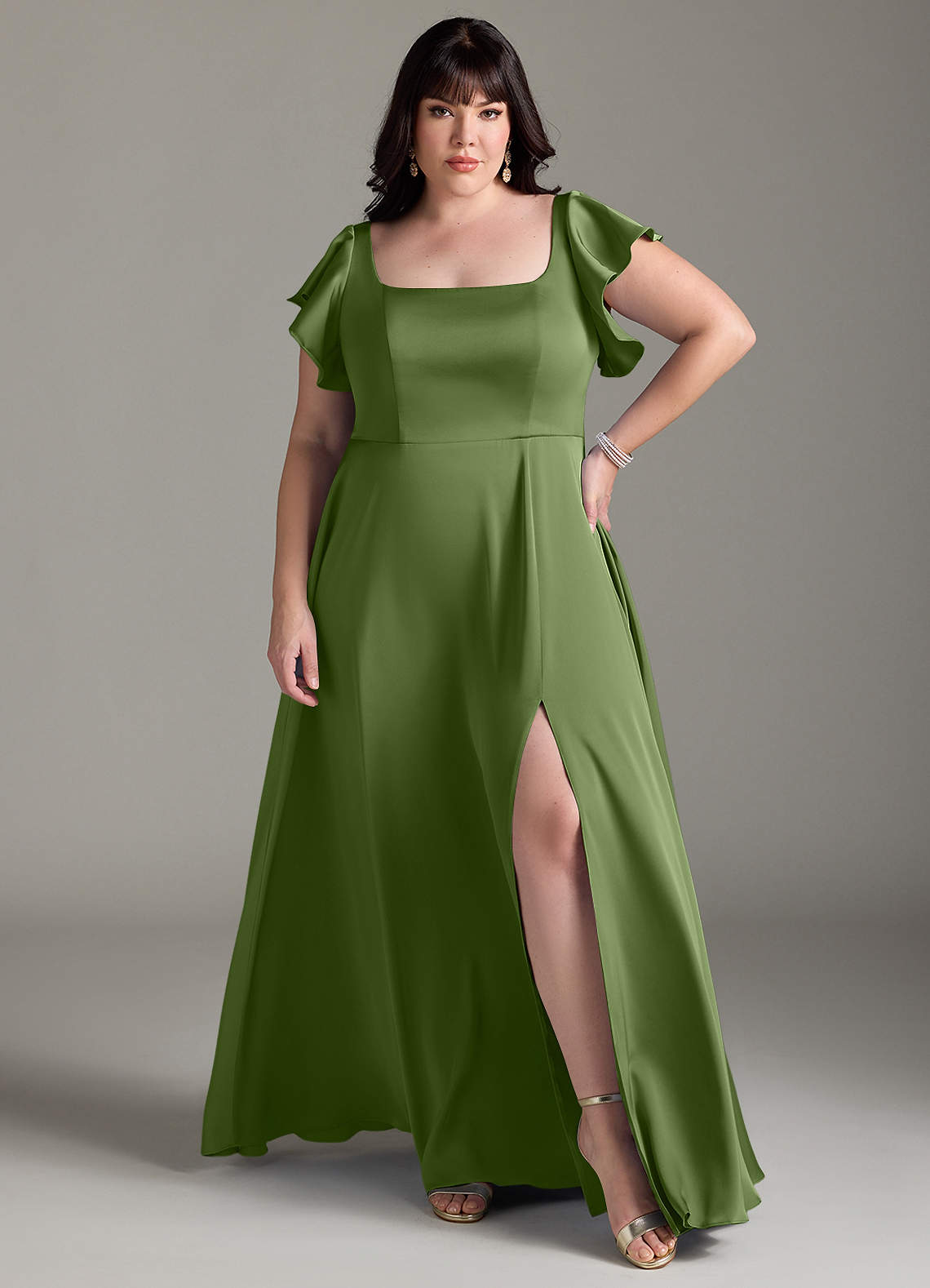 Azazie Bondi Bridesmaid Dresses Juniper A-Line Bow Stretch Satin Dress image5