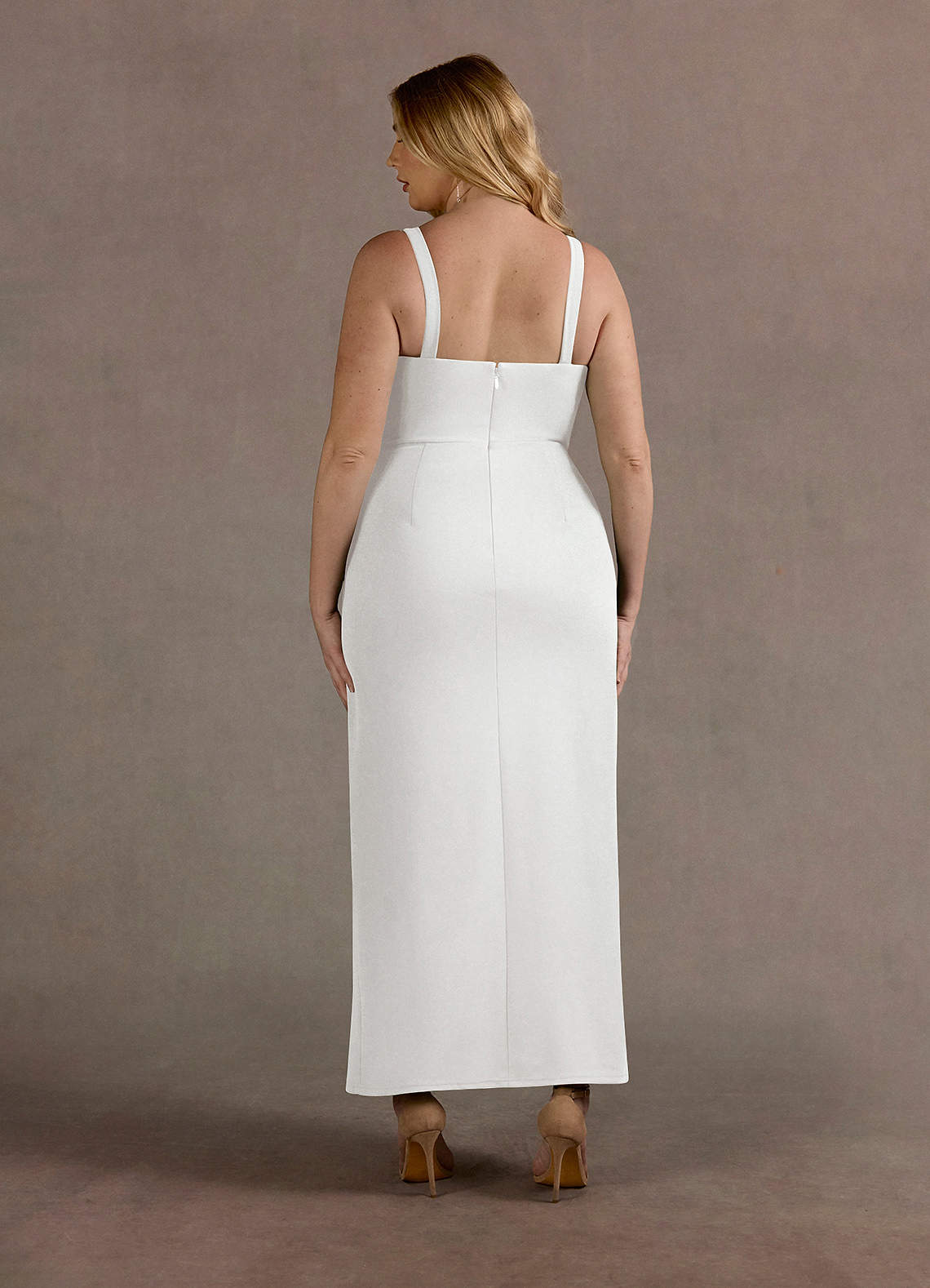 LACE And Chiffon Corset Back Dresses White Plus Size