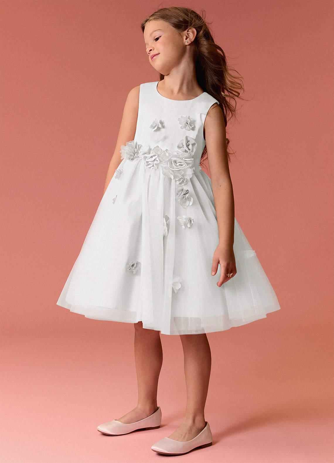 Barbie ♥ Azazie Flower Girl Dresses Diamond White Dress image1