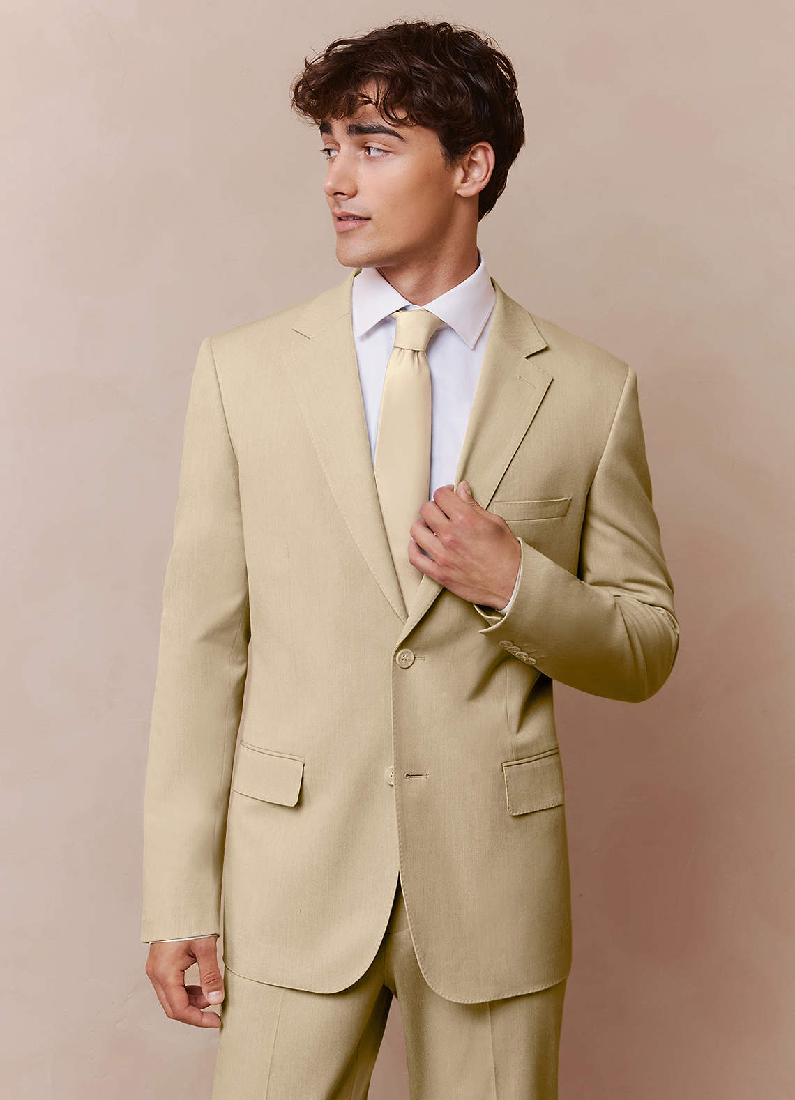front James Champagne Structured Stretch Suit Jacket