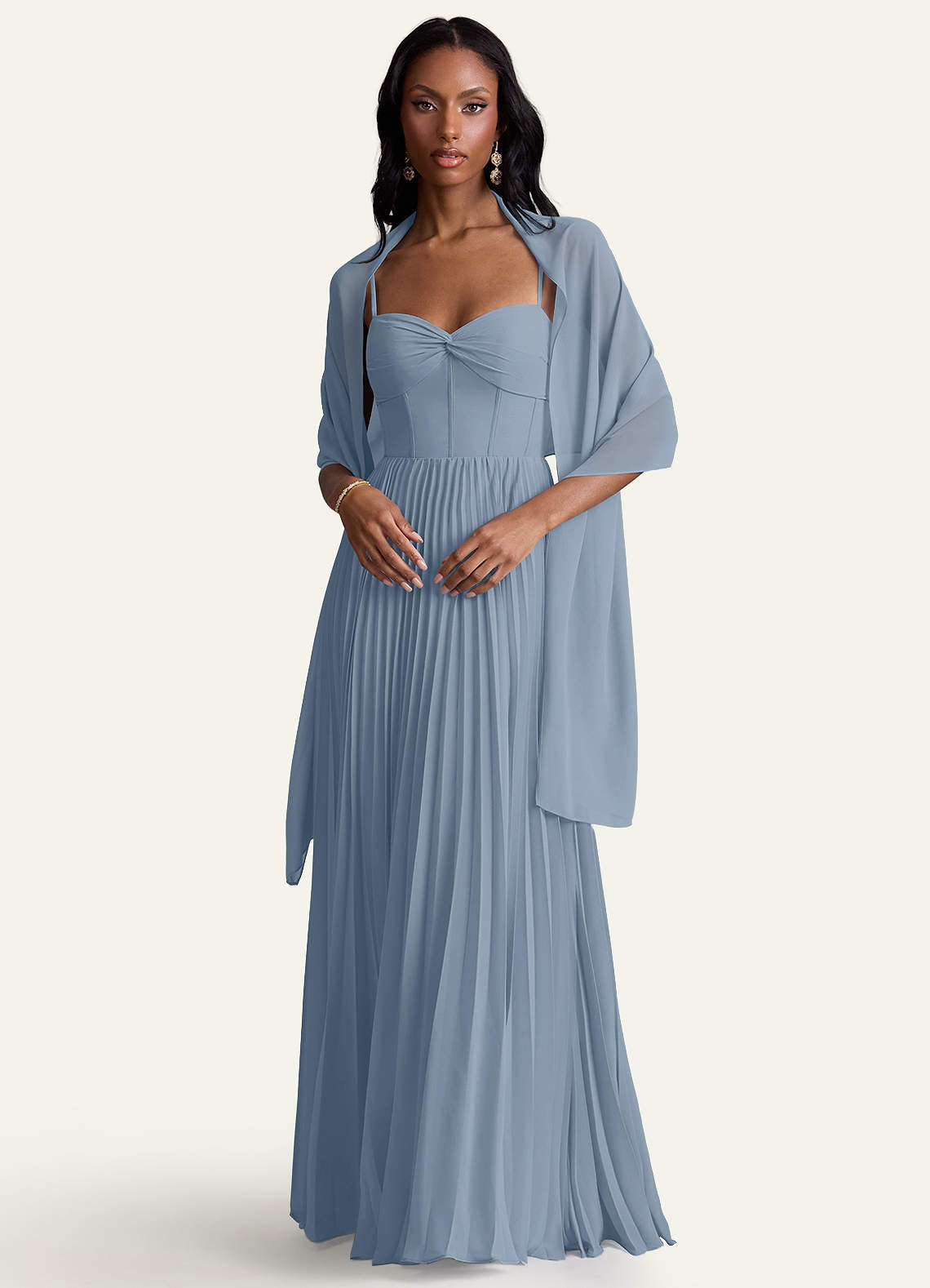 front Azazie Matching Color Ireland Chiffon Shawl