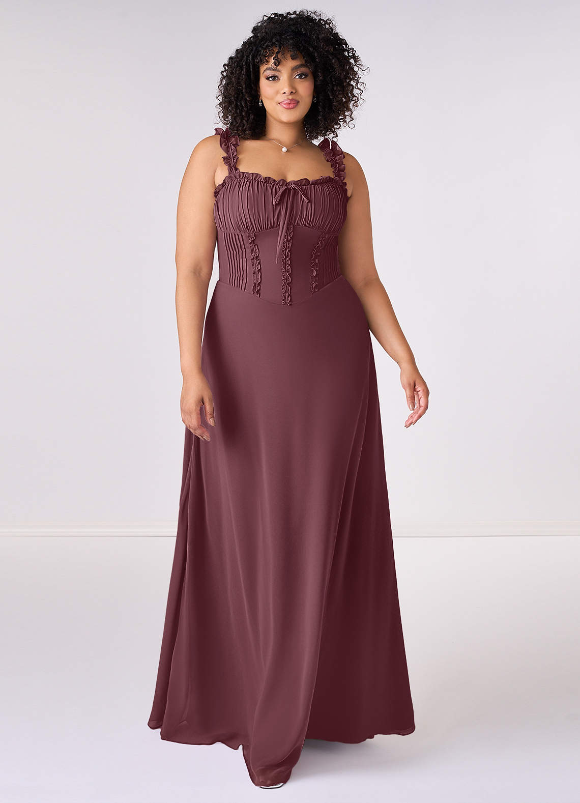 Barbie ♥ Azazie Bridesmaid Dresses Sangria A-Line Sweetheart Neckline Chiffon Dress image1