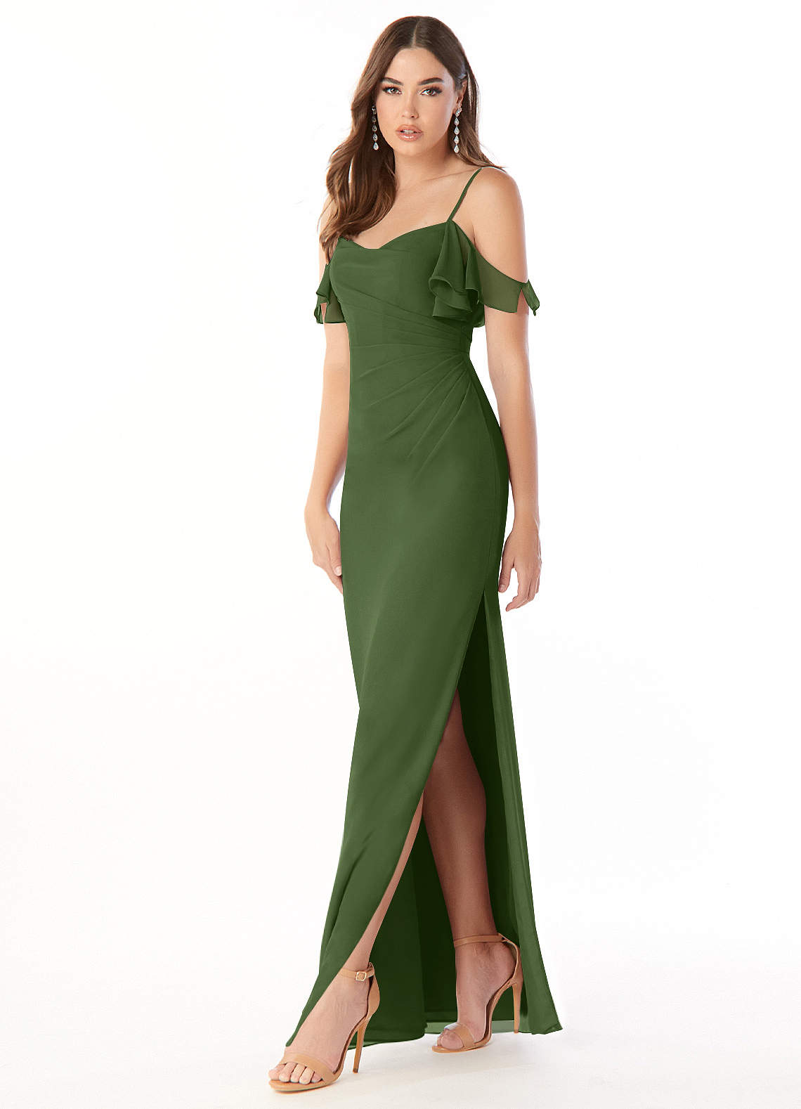 Azazie Emeralda Olive Chiffon Bridesmaid Dresses | Azazie Azazie Emeralda Olive Chiffon Bridesmaid Dresses | Azazie