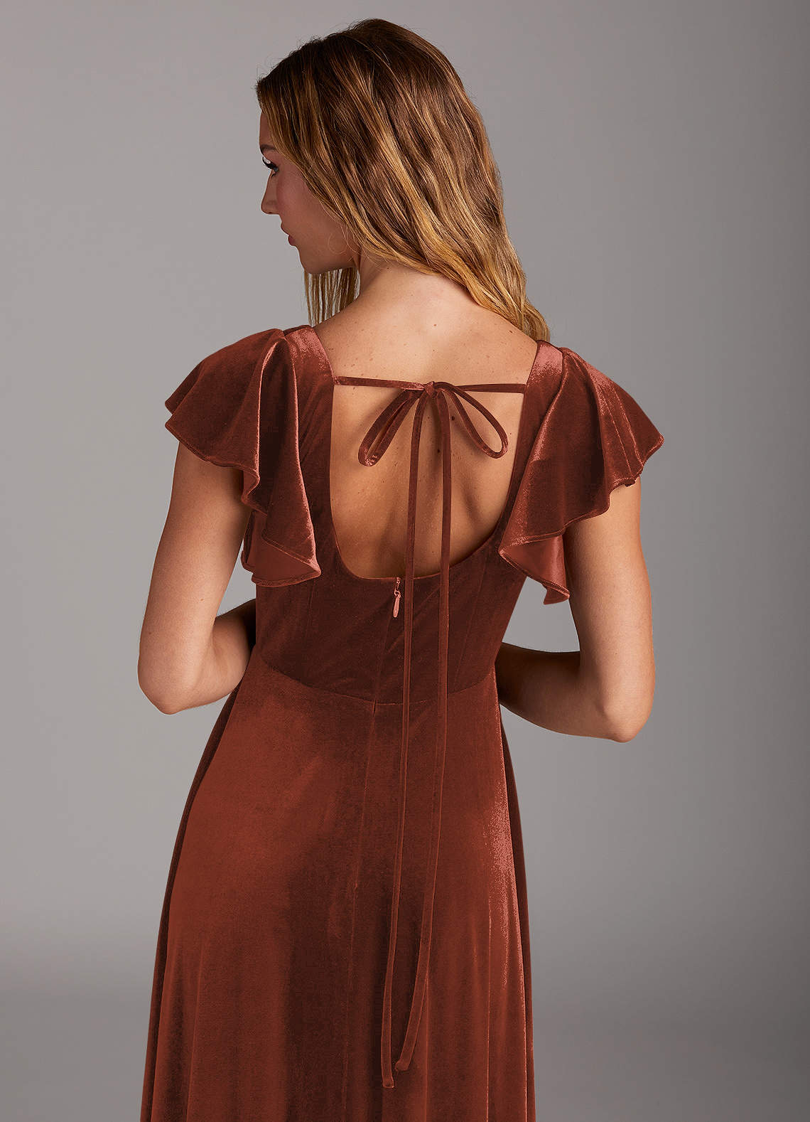 draped bridesmaid dress Enthralling A Line Draped Sleeves Bridesmaid Dresses With Pockets –  mollyevers.com main image 0