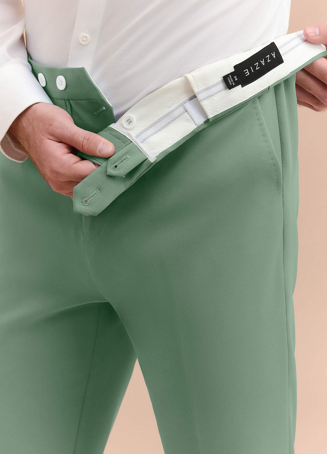 front James Matcha Structured Stretch Dress Pants