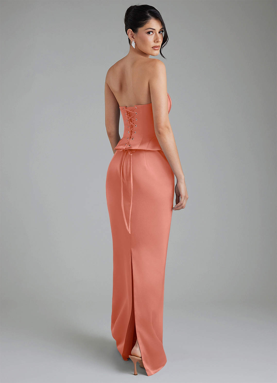 salmon pink dress NBD Emery Gown in Salmon Pink