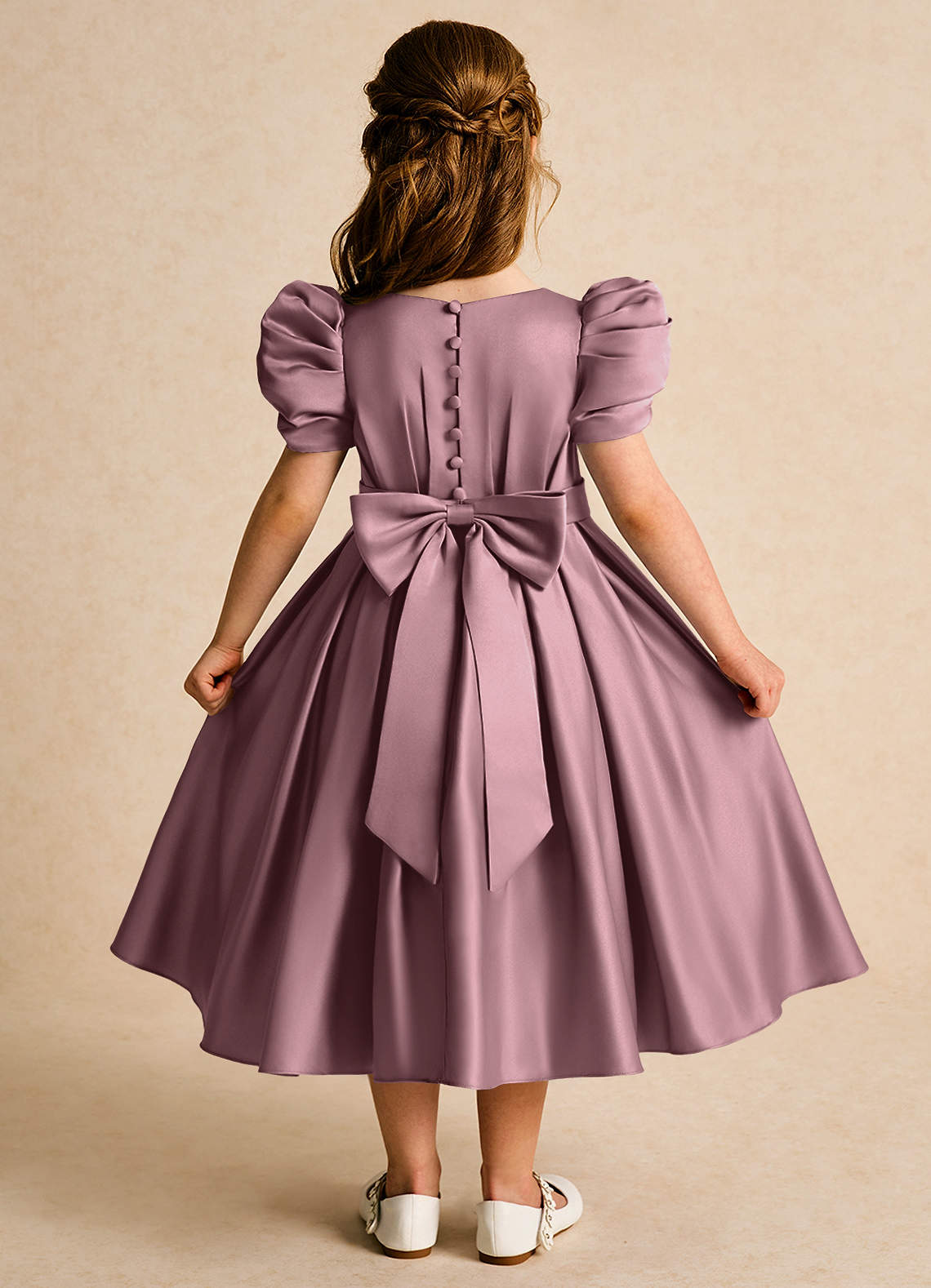 green emerald velvet dress Sheer-Bodice Long Mauve Pink Formal Gown Mauve / 2