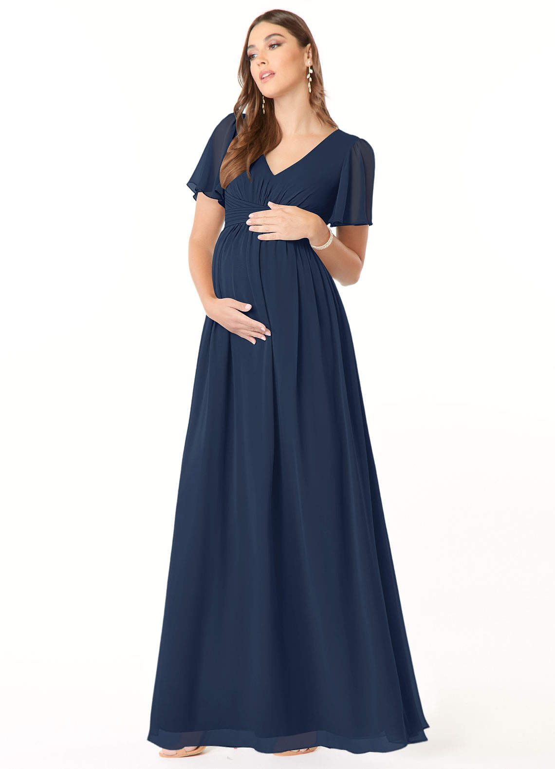 Dark Navy Azazie Verna Maternity Bridesmaid Dresses | Azazie