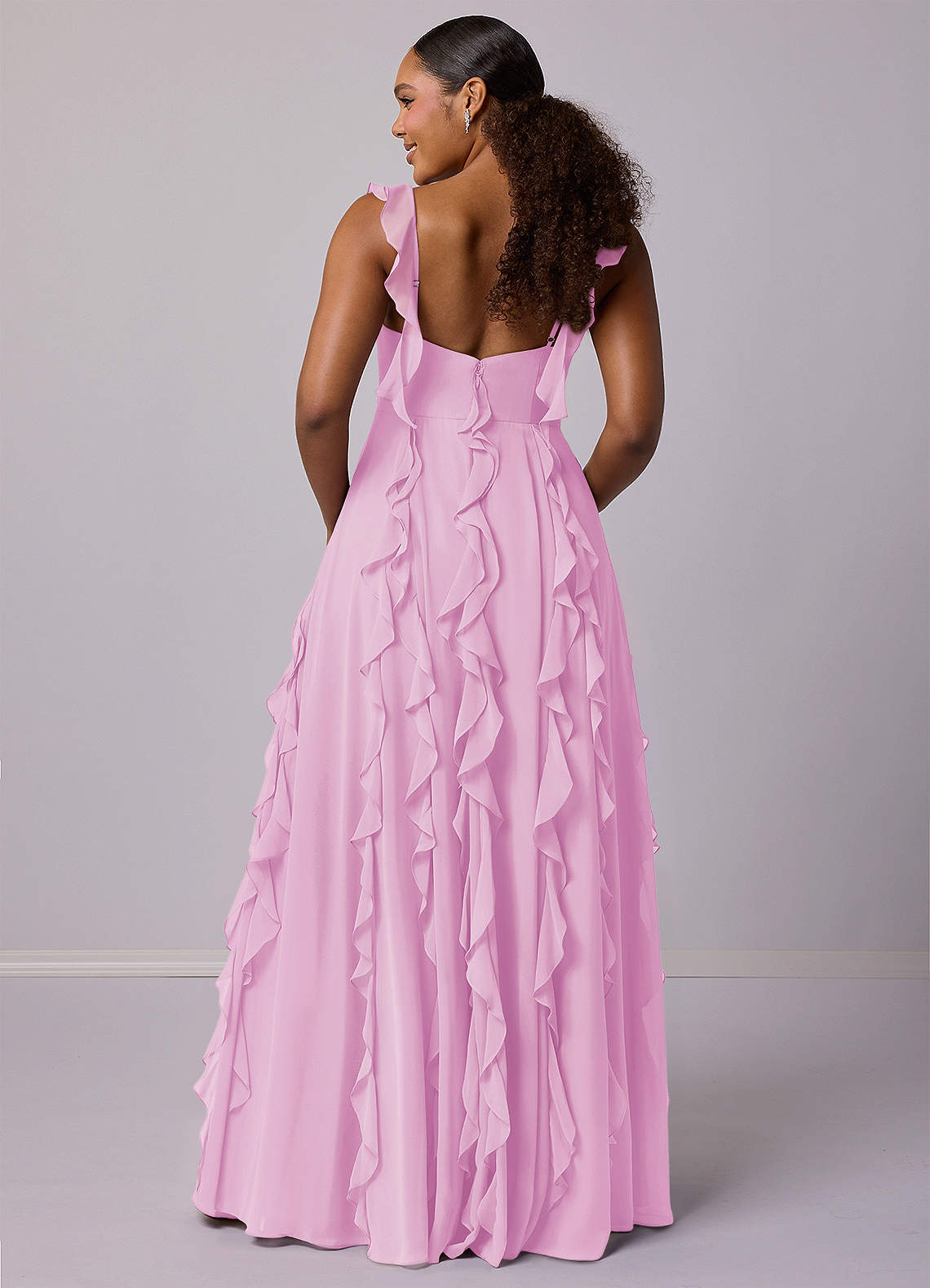 Barbie ♥ Azazie Bridesmaid Dresses Candy Pink A-Line with Pockets Chiffon Dress image10