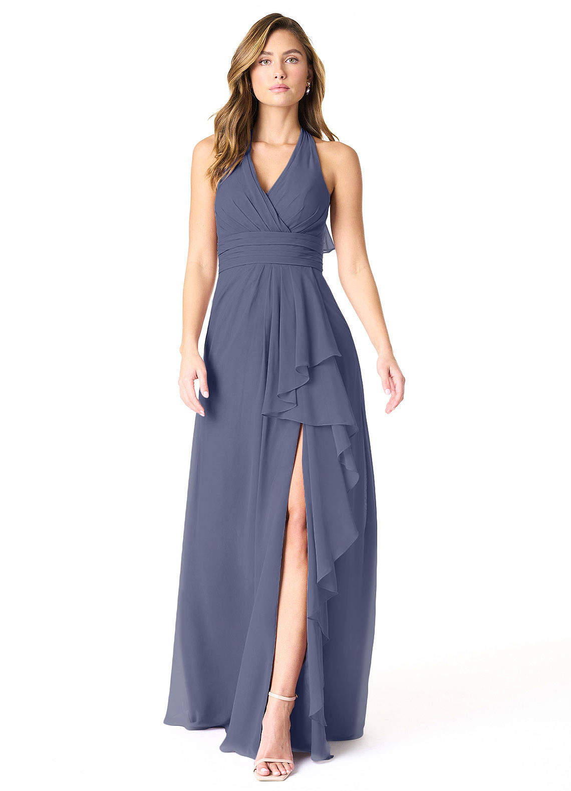 Azazie Aviv Bridesmaid Dresses Stormy A-Line Pleated Chiffon Dress image1