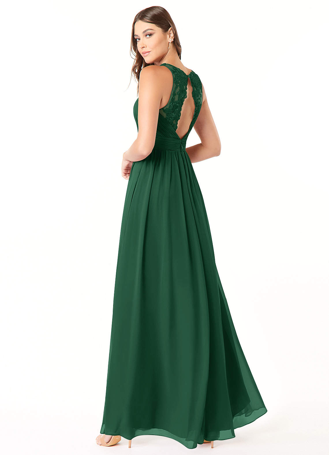 Azazie Luz Dark Green Chiffon Bridesmaid Dresses | Azazie
