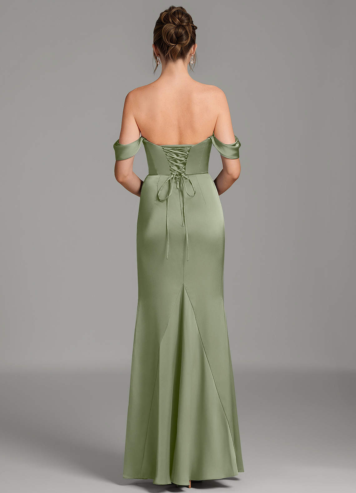 alanis dress cypress green Azazie Pistachio Stretch Satin Bridesmaid Dresses Elegant Resort Occasion Dress