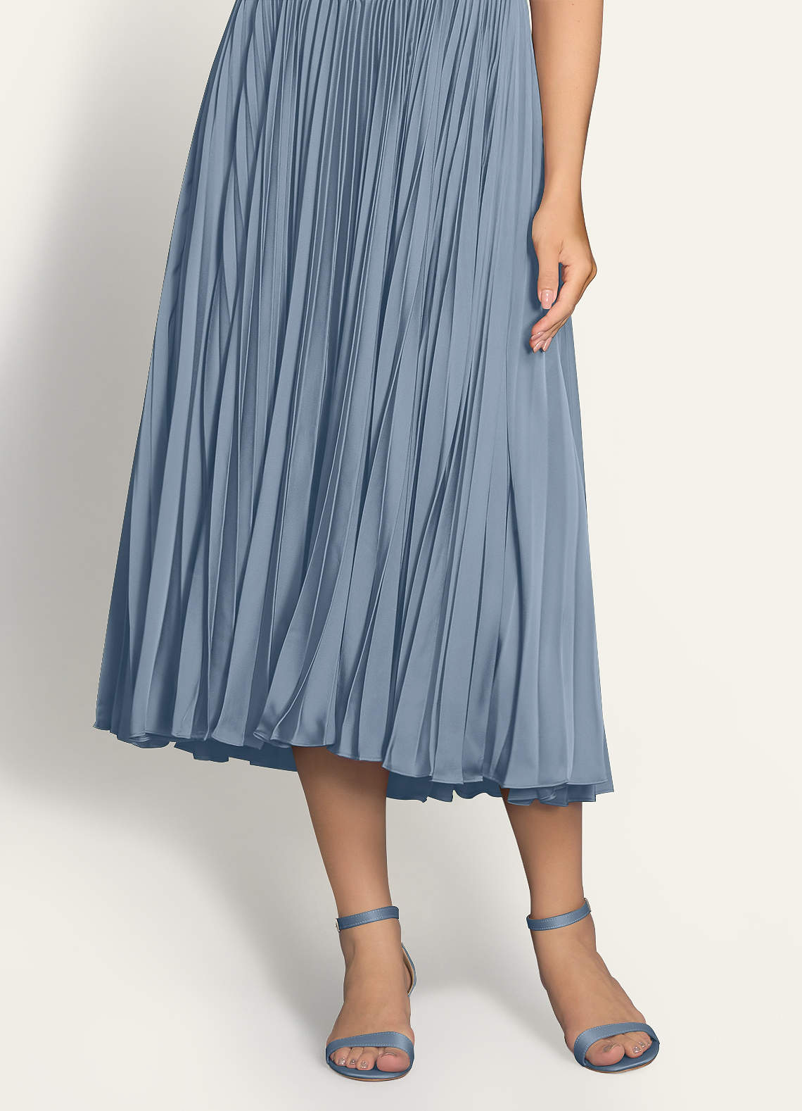 front Matching Color Matte Satin One Strap Buckle Block Heel Sandals