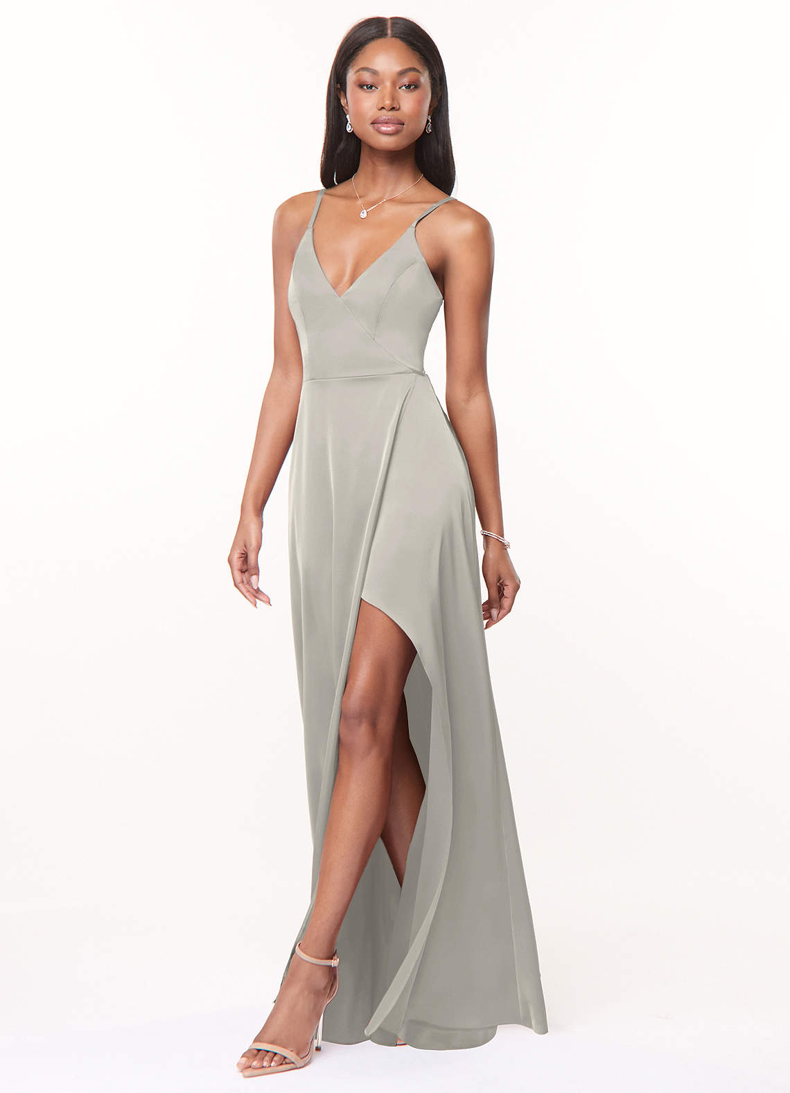 Pebble Azazie Maksim Stretch Satin Dress Bridesmaid Dresses | Azazie