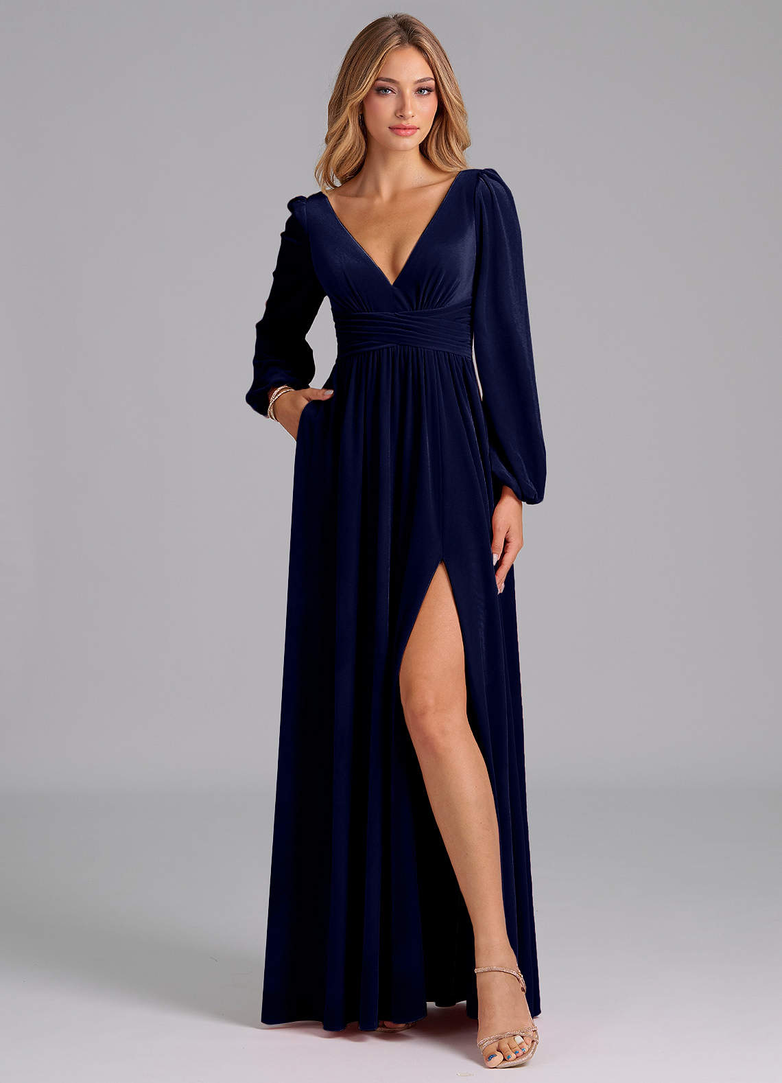 coffee brown wedding guest dress Gianna Maxi Elegant Summer Bodycon New_MD_721 Evening Gown Adrianna Papell Kleur:Bruin