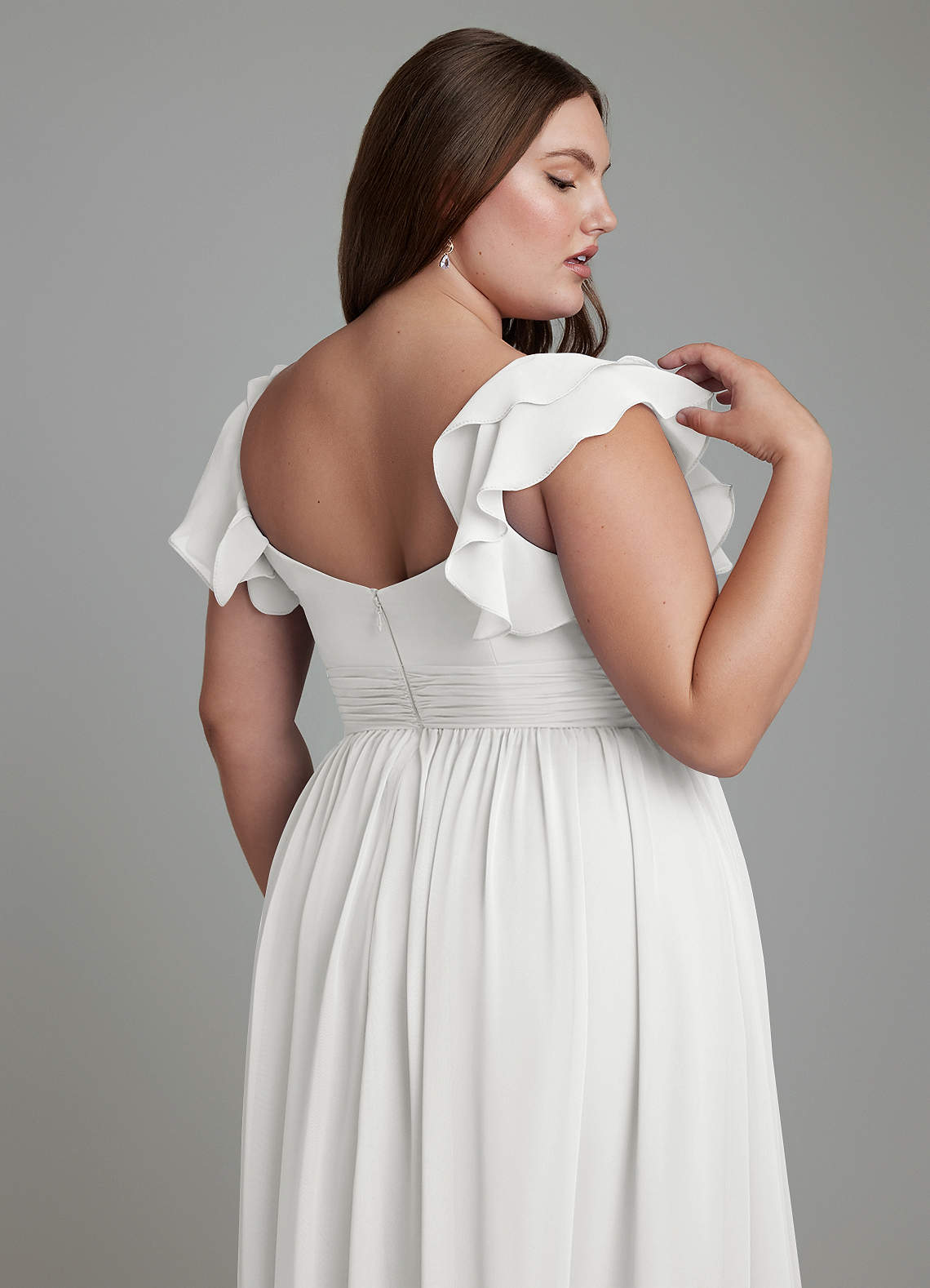 Azazie Anaya Bridesmaid Dresses White A-Line Sweetheart Neckline Chiffon Dress image8