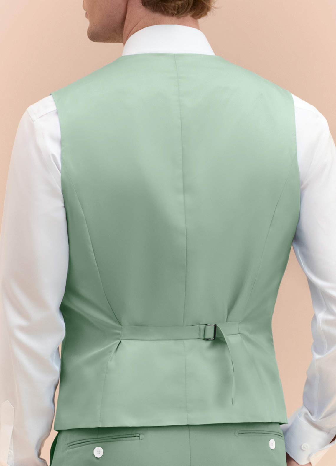 front James Matcha Structured Stretch Suit Vest