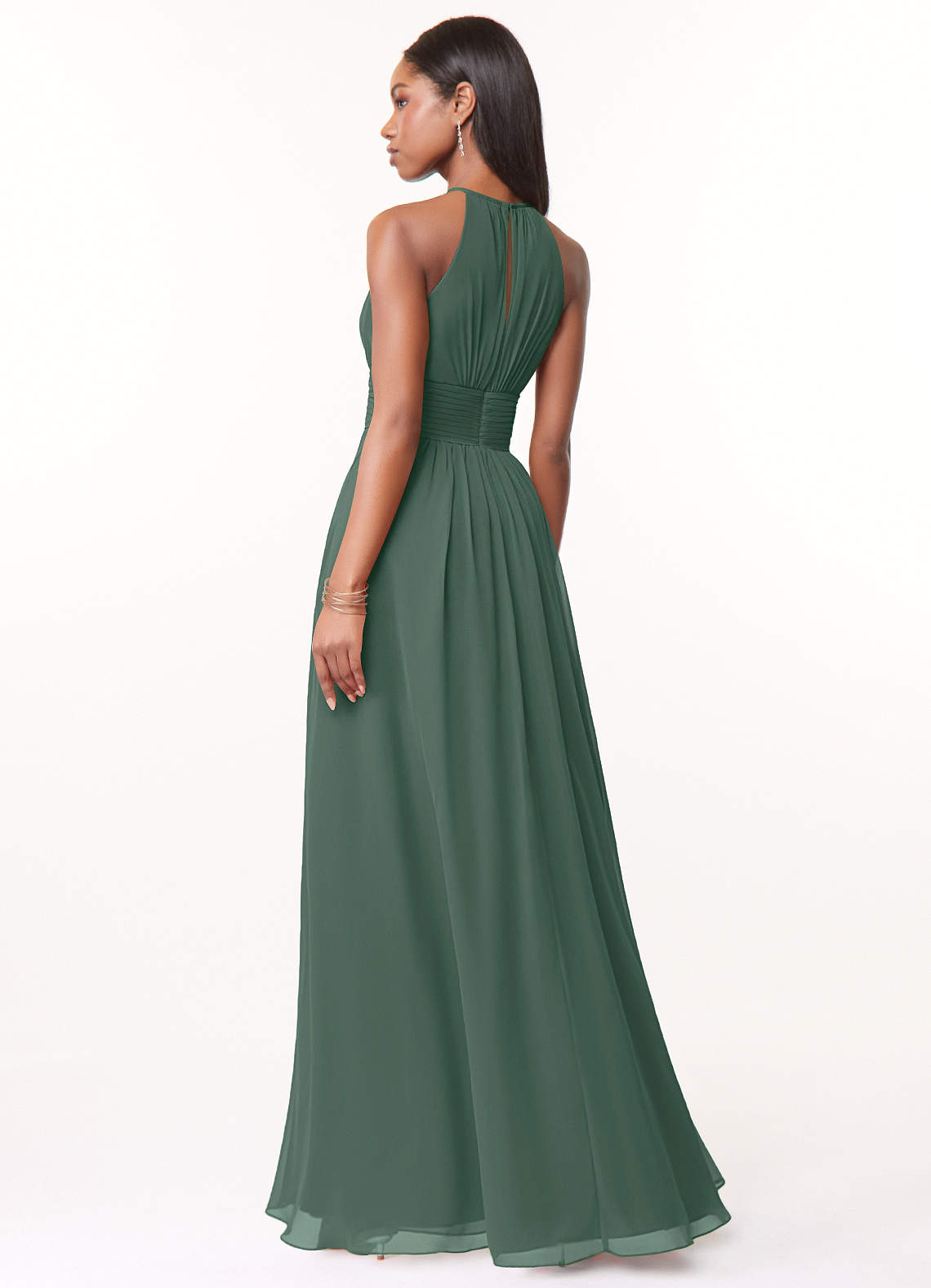 Azazie Bonnie At-home Try On Dresses Burgundy A-Line Keyhole Ruched Chiffon Dress image1