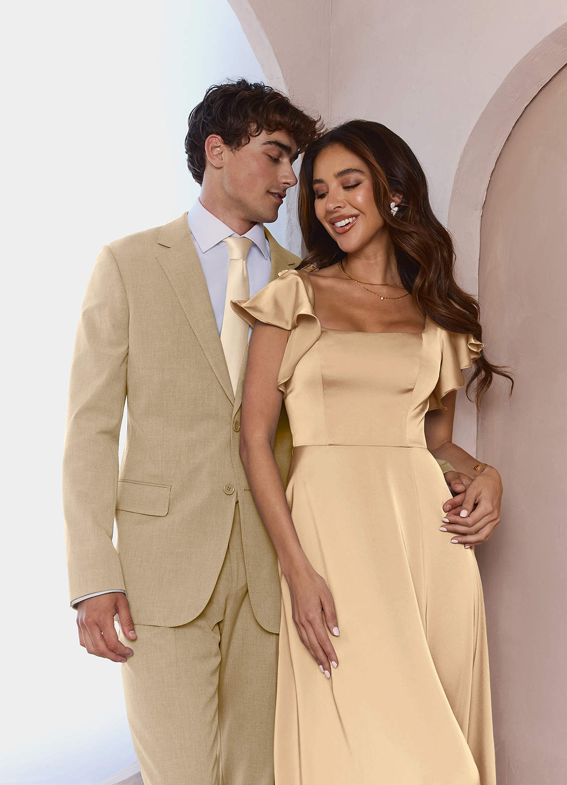 front James Champagne Structured Stretch Suit Jacket