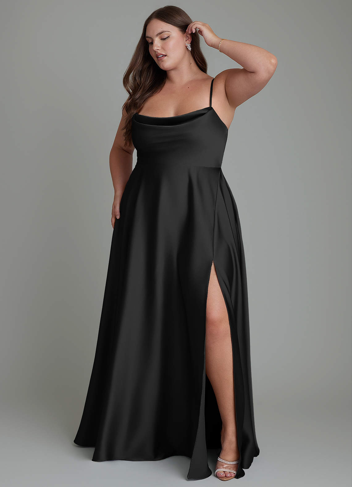 azazie try on bridesmaid dresses Elle Try-on Dress Sample Dress Black Stretch Satin Beige Dresses – Club googlefeeddez Select Suit Size:EU46/US36