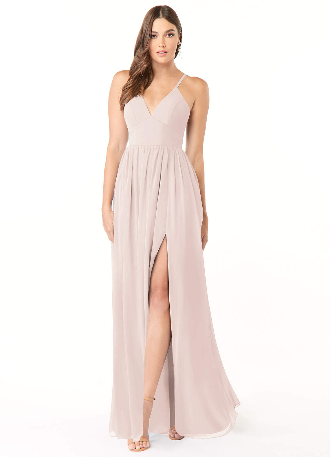 Azazie Aaida Abiti da Damigella Abito A-Line in Chiffon Corsetto Petalo Di Rosa image1