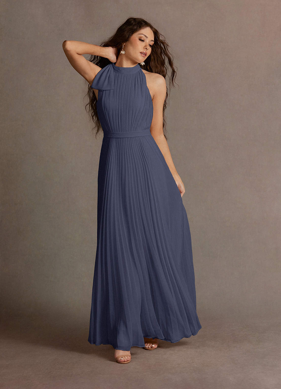 Michaela Blue Jay Pleated Maxi Dress image1