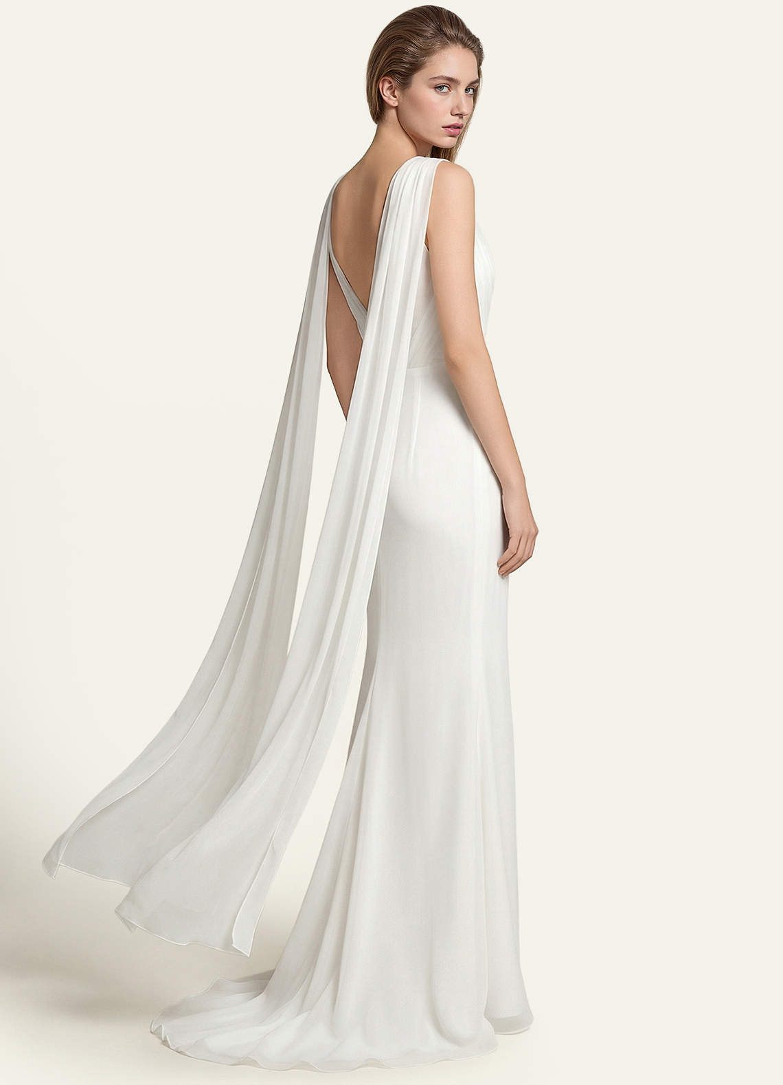 front Azazie Chal de novia de gasa extralargo