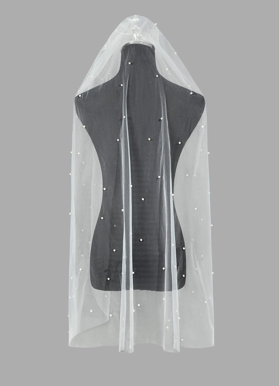 front Olive Pearl Hip Length Veil