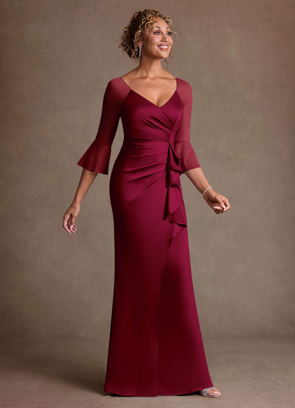 knee length dresses for ladies Feel The Light Halter Mesh Maxi Dress Burgundy Size L
