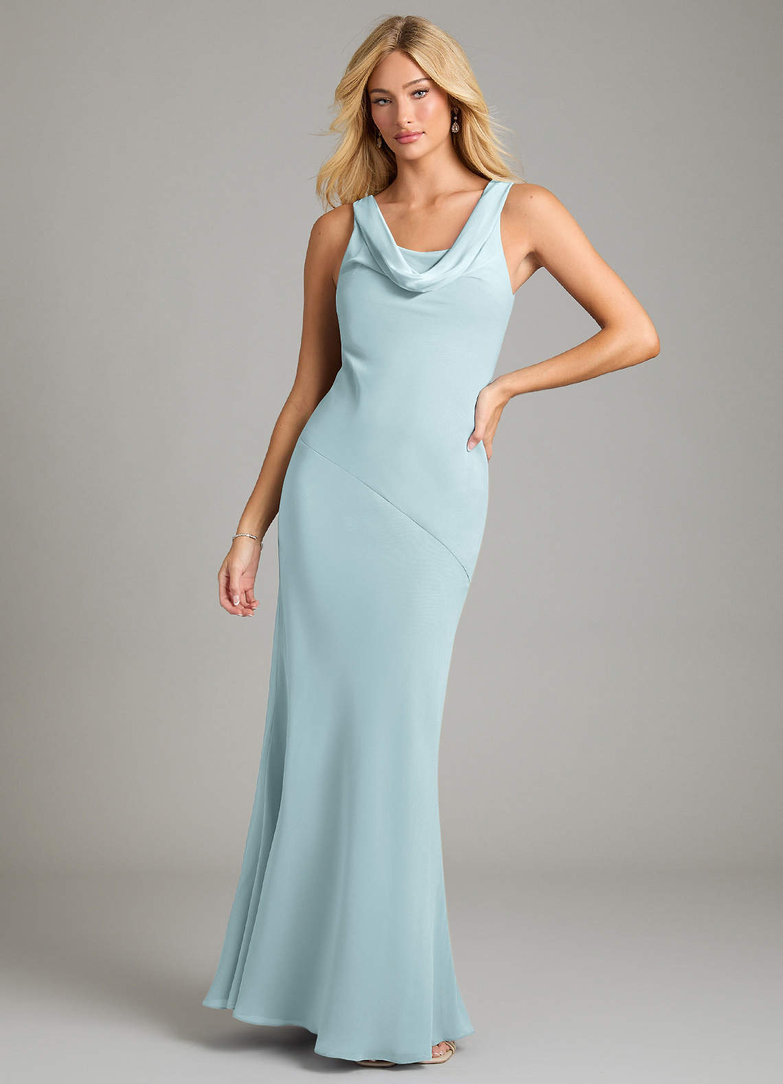 Azazie Rylina Bridesmaid Dresses Mist Mermaid Pleated Chiffon Dress image1