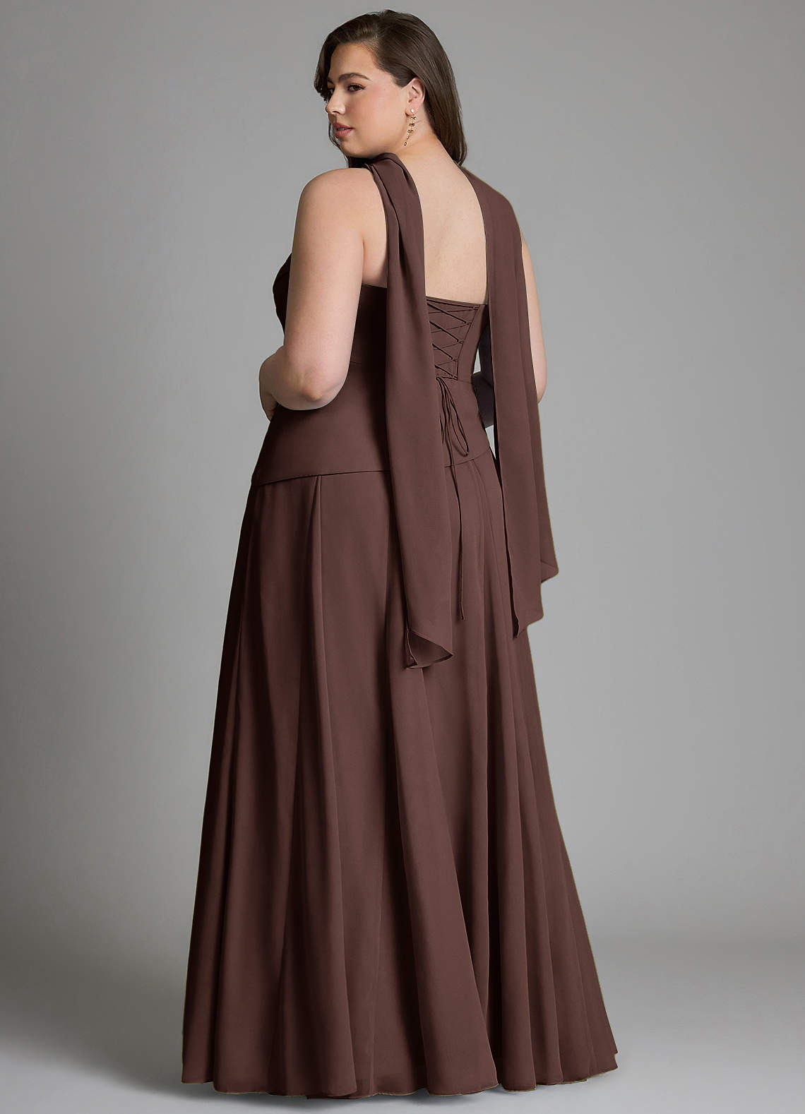 Azazie Gabriela Bridesmaid Dresses Ganache A-Line Corset Chiffon Dress image13
