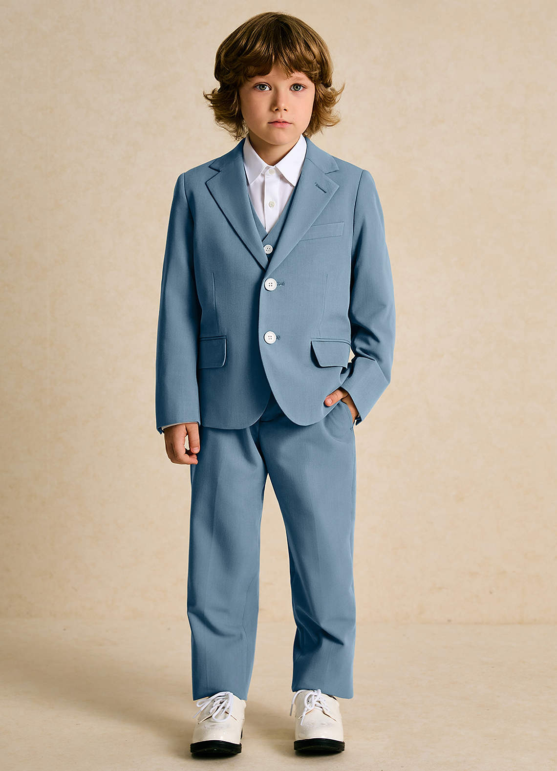 front Oliver Boys Light Blue 3-Piece Suit