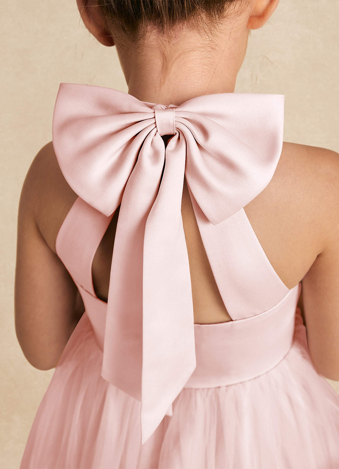 Azazie Bev Flower Girl Dresses Blushing Pink A-Line Convertible Tulle Dress image4