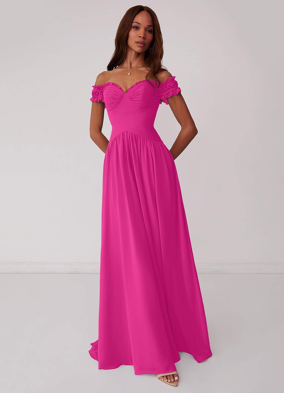 Barbie AZAZIE 1010 Ready to Ship Barbie Pink Chiffon Bridesmaid Dresses | Azazie Barbie AZAZIE 1010 Ready to Ship Barbie Pink Chiffon Bridesmaid Dresses | Azazie