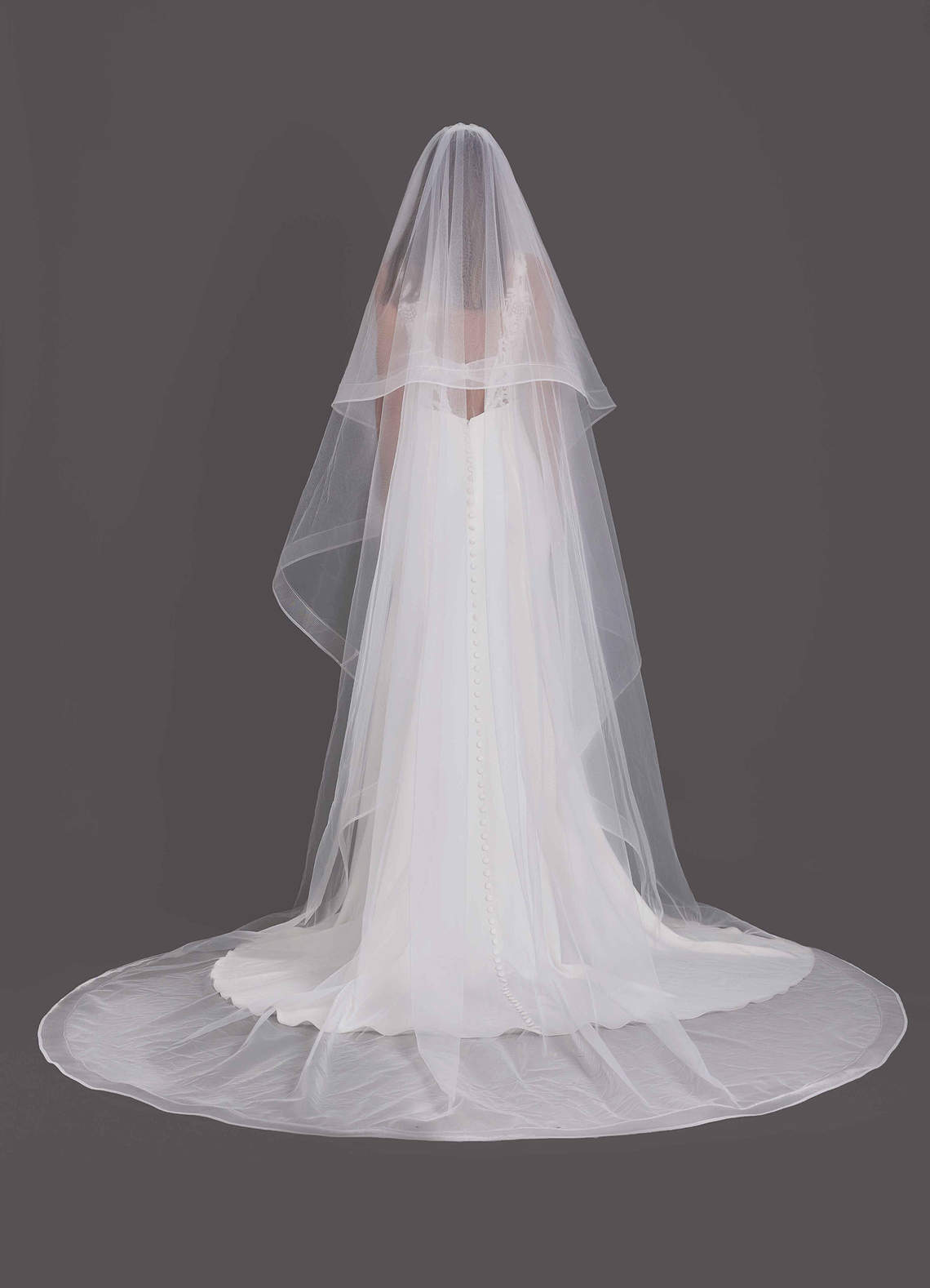 front Richelle Cathedral Length Veil With Blusher