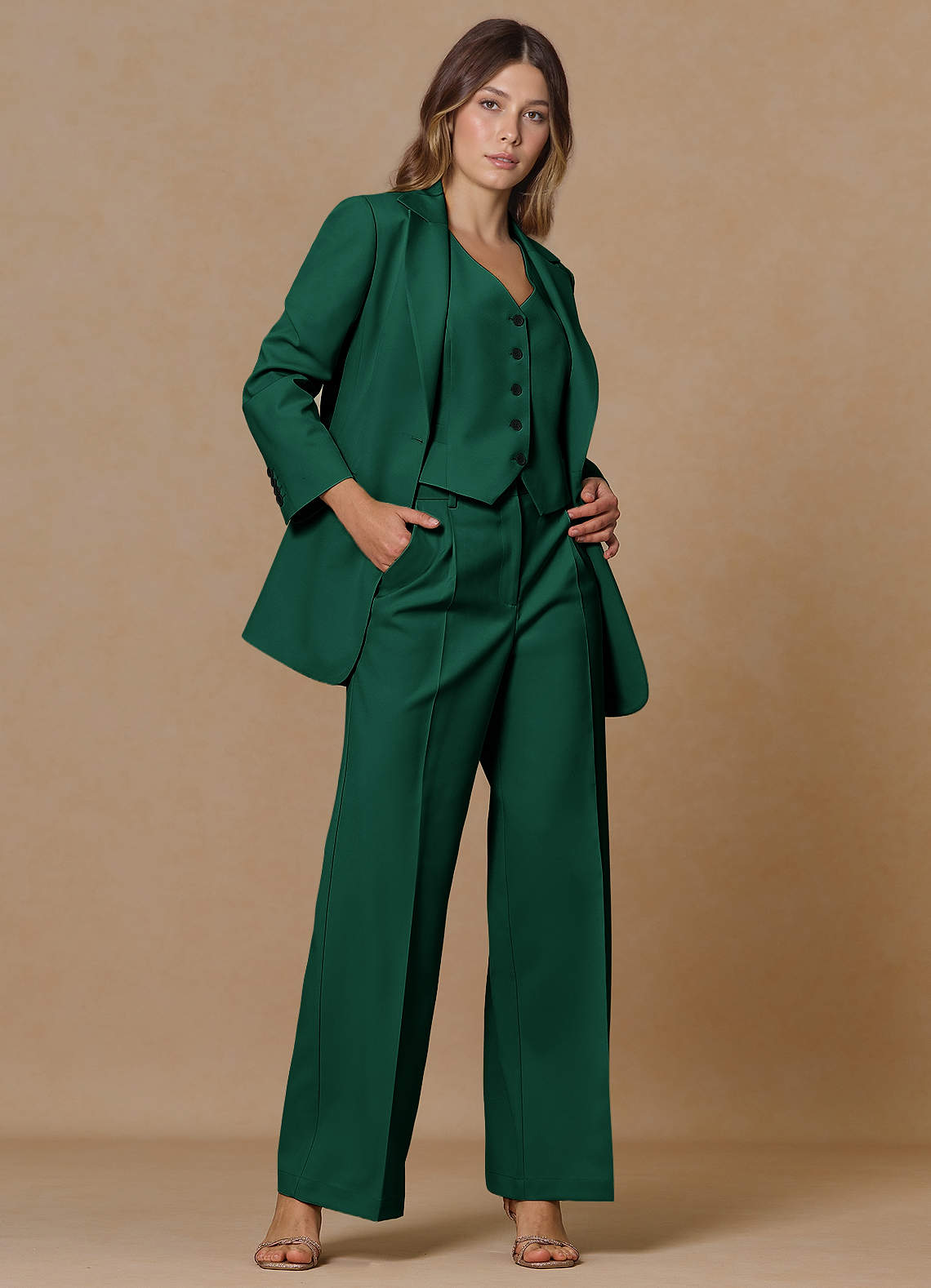 front Rowan Emerald Refined Weave Performance pants