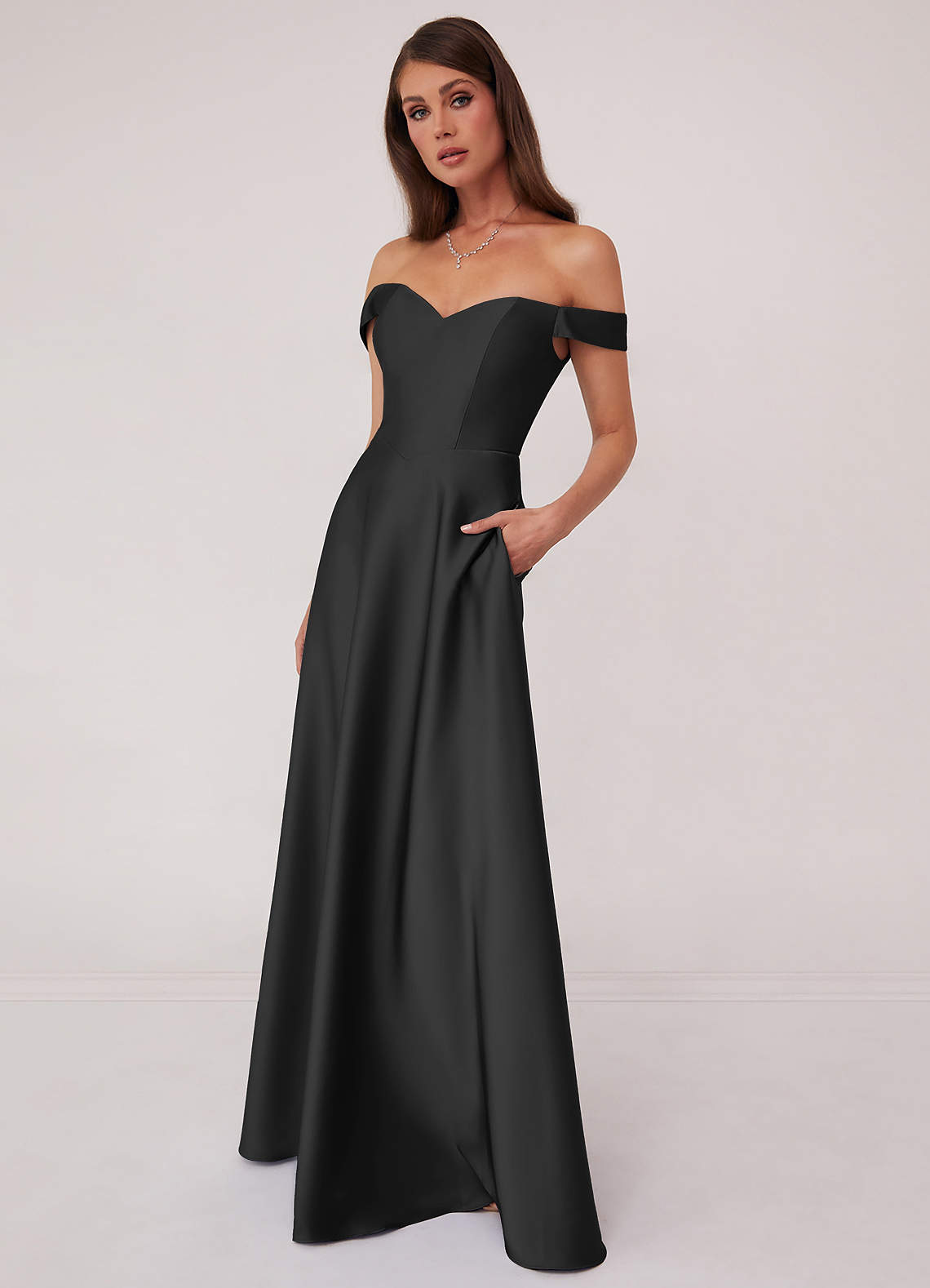 azazie barbie bridesmaid dress Ivory Satin Strapless Wedding Dresses Sweetheart Neck A-Line Bridal Dr –  Viniodress main image 1