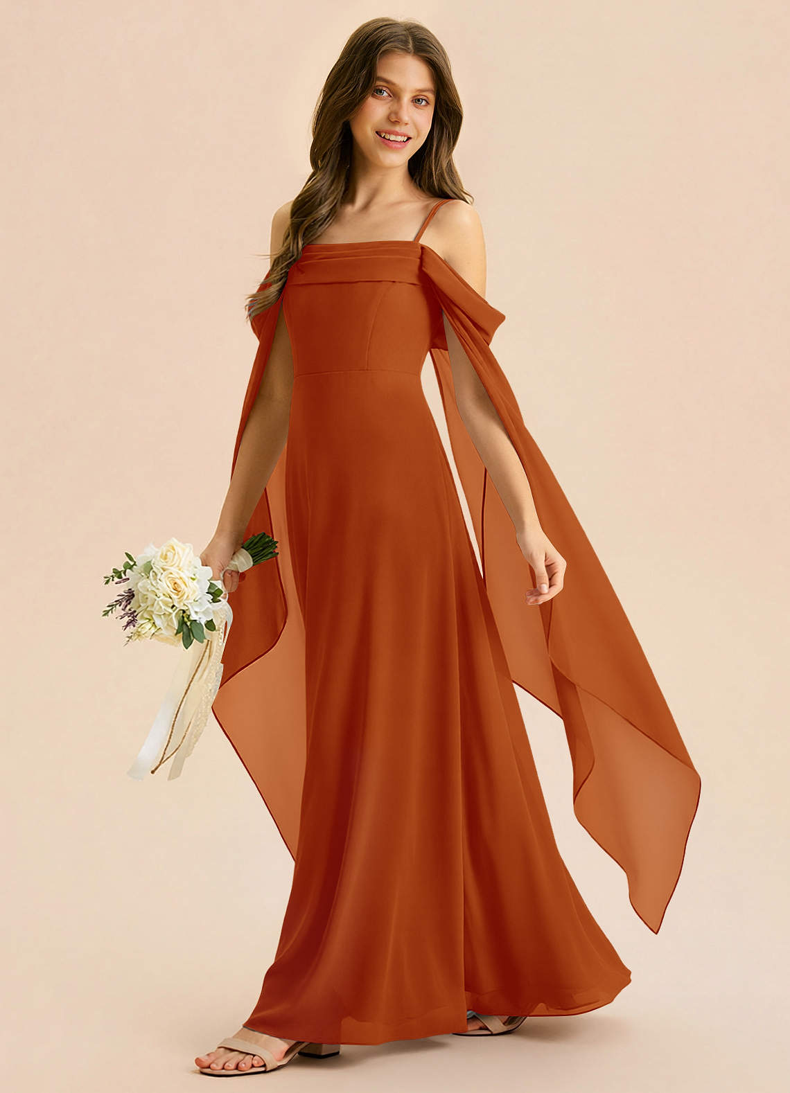 Azazie Moana Junior Bridesmaid Dress in Paprika | Azazie