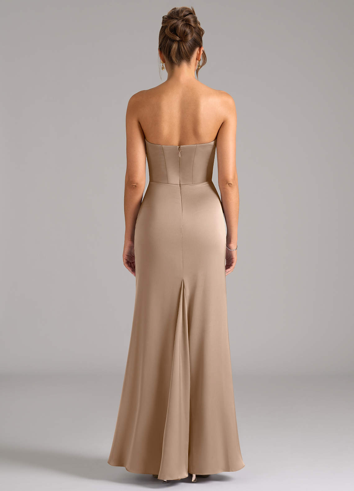Azazie Mermaid Strapless Floor-Length Stretch Satin Bridesmaid Dresses - taupe Azazie Mermaid Strapless Floor-Length Stretch Satin Bridesmaid Dresses - taupe