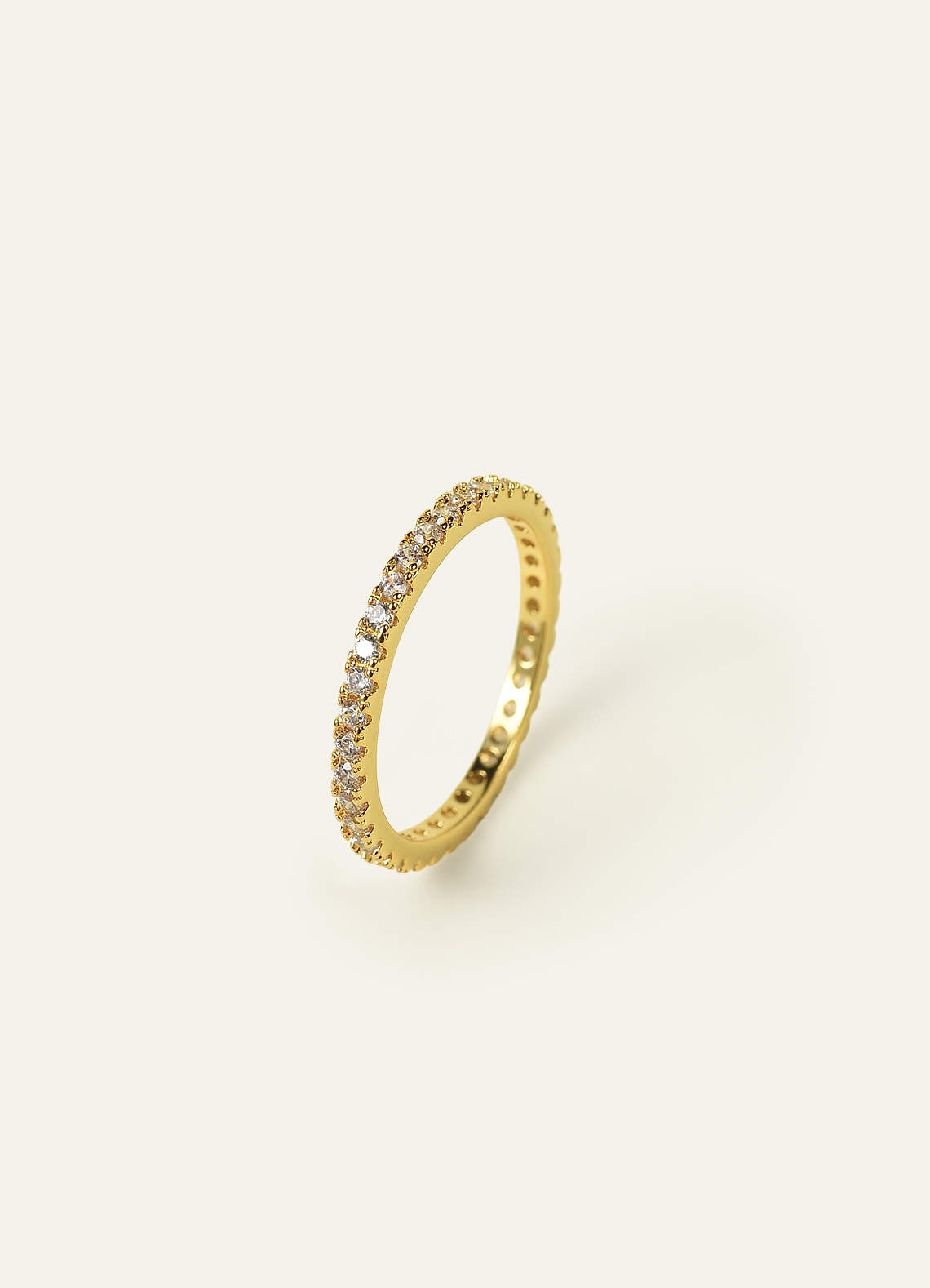 front 18K Gold Plated Birthstone Ring